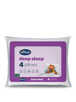 Product photograph of Silentnight Deep Sleep Pillows - Pack Of 4 - White from very.co.uk