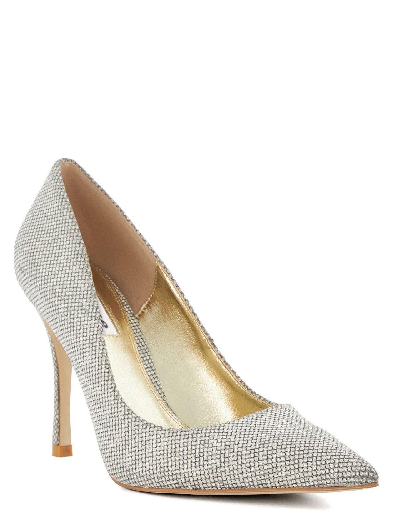 Silver glitter outlet court shoes uk