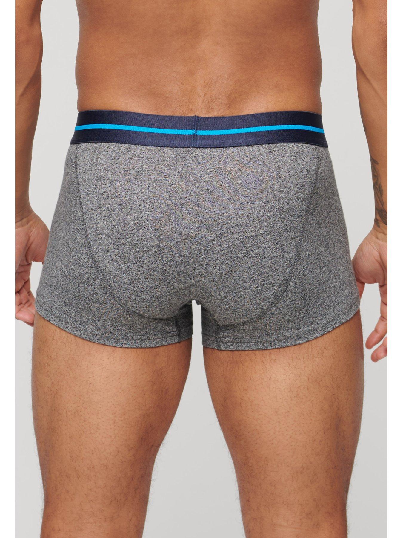 Superdry 3 Pack Neon Logo Waistband Boxers Grey Very
