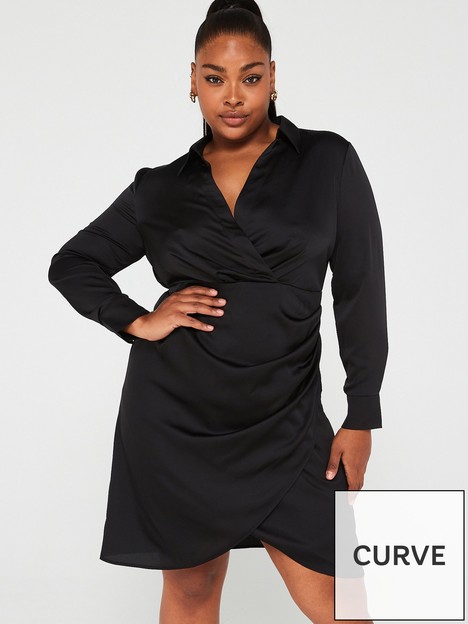 v-by-very-curve-satin-wrap-mini-dress-black