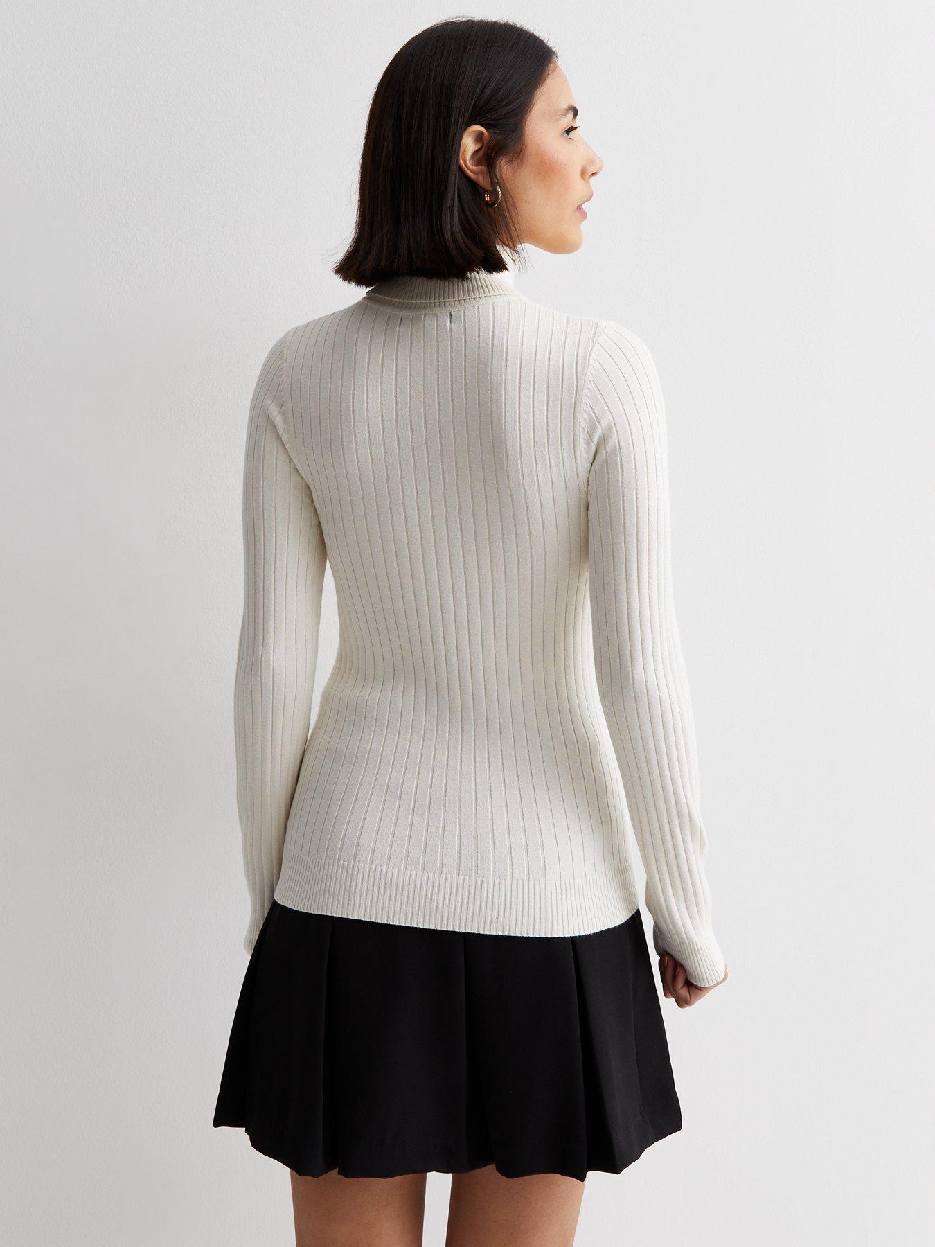 Off white clearance roll neck jumper