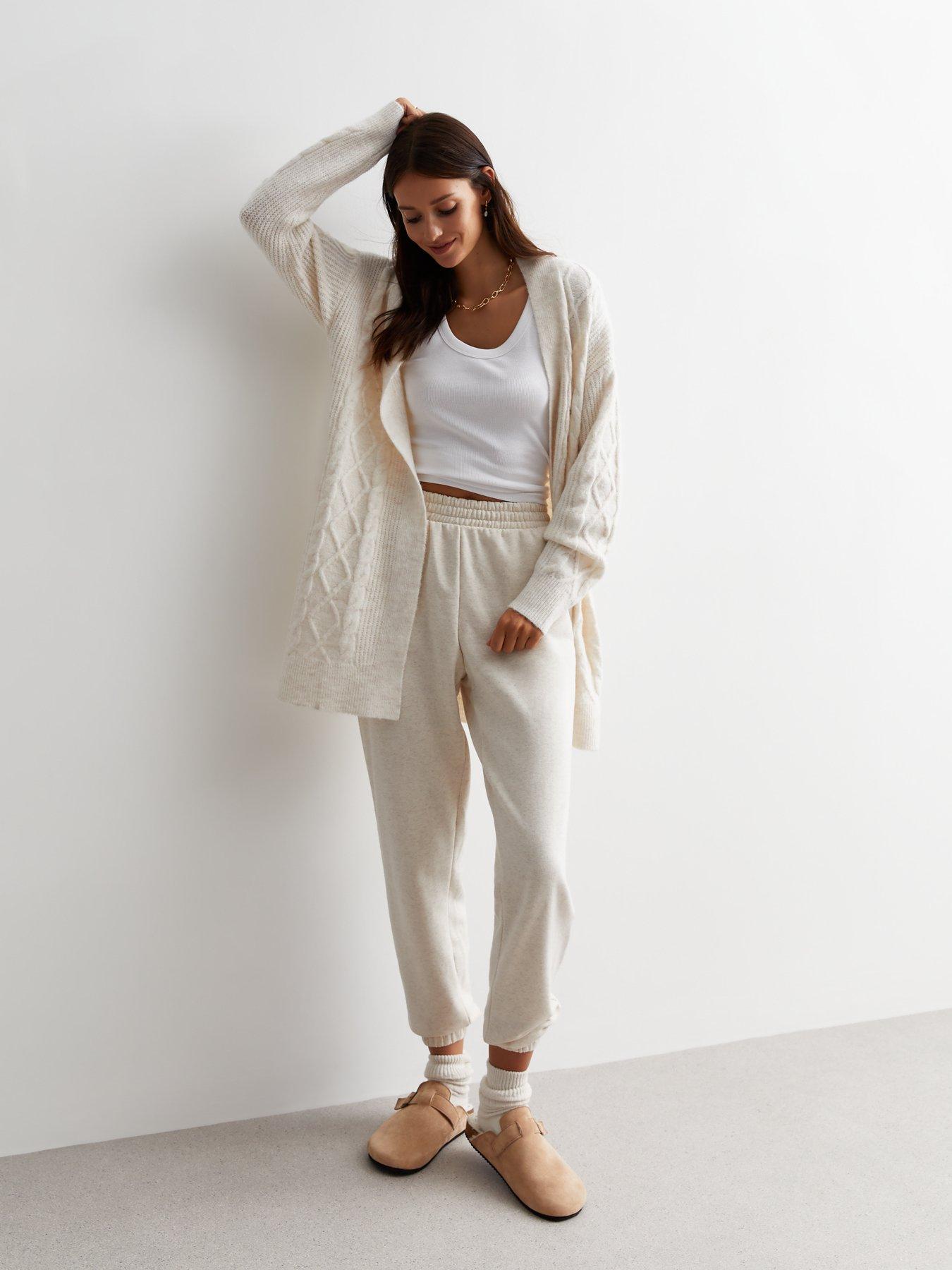 Cream Cable Knit Longline Cardigan