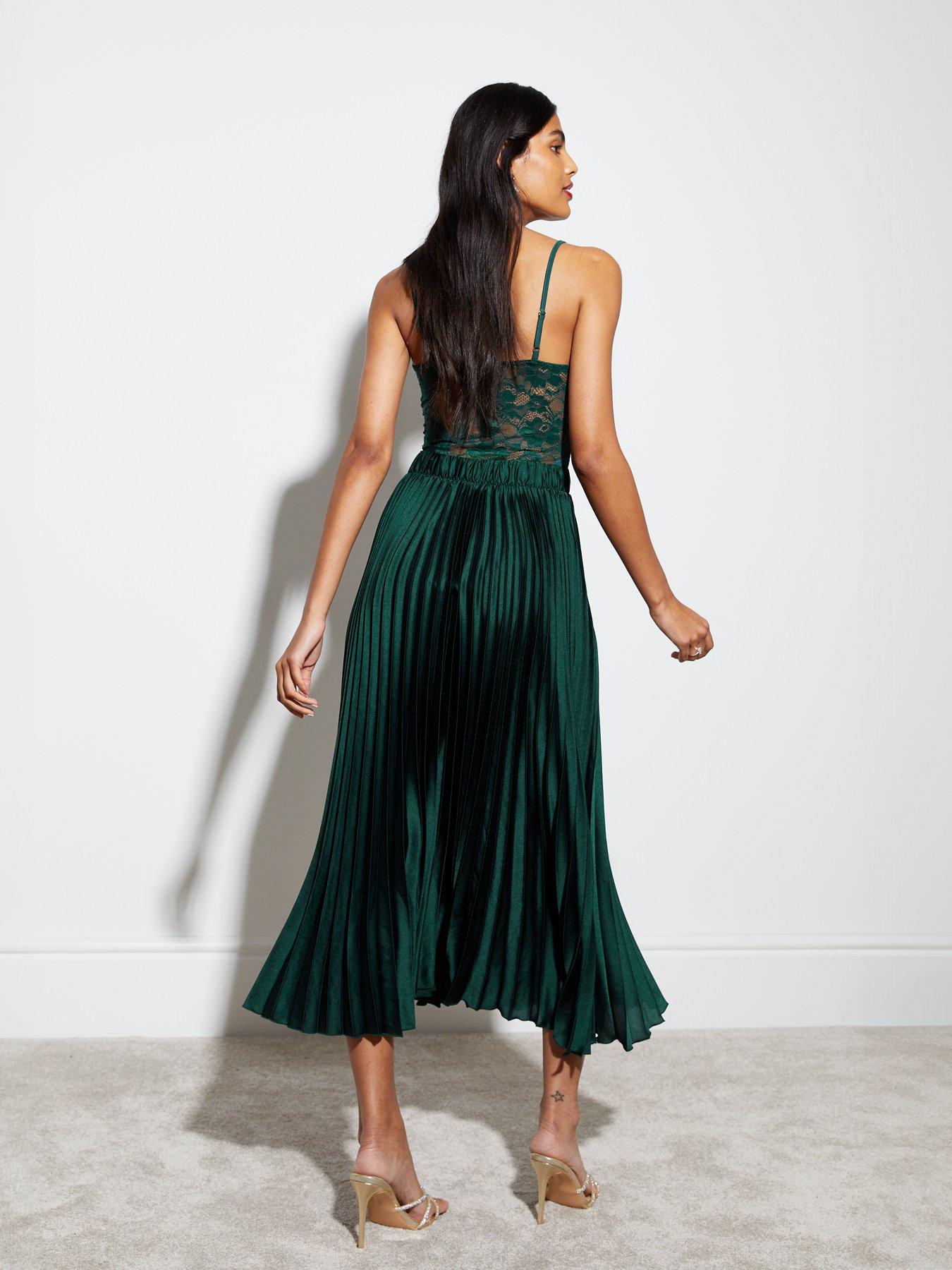 Dark green outlet pleated skirt uk