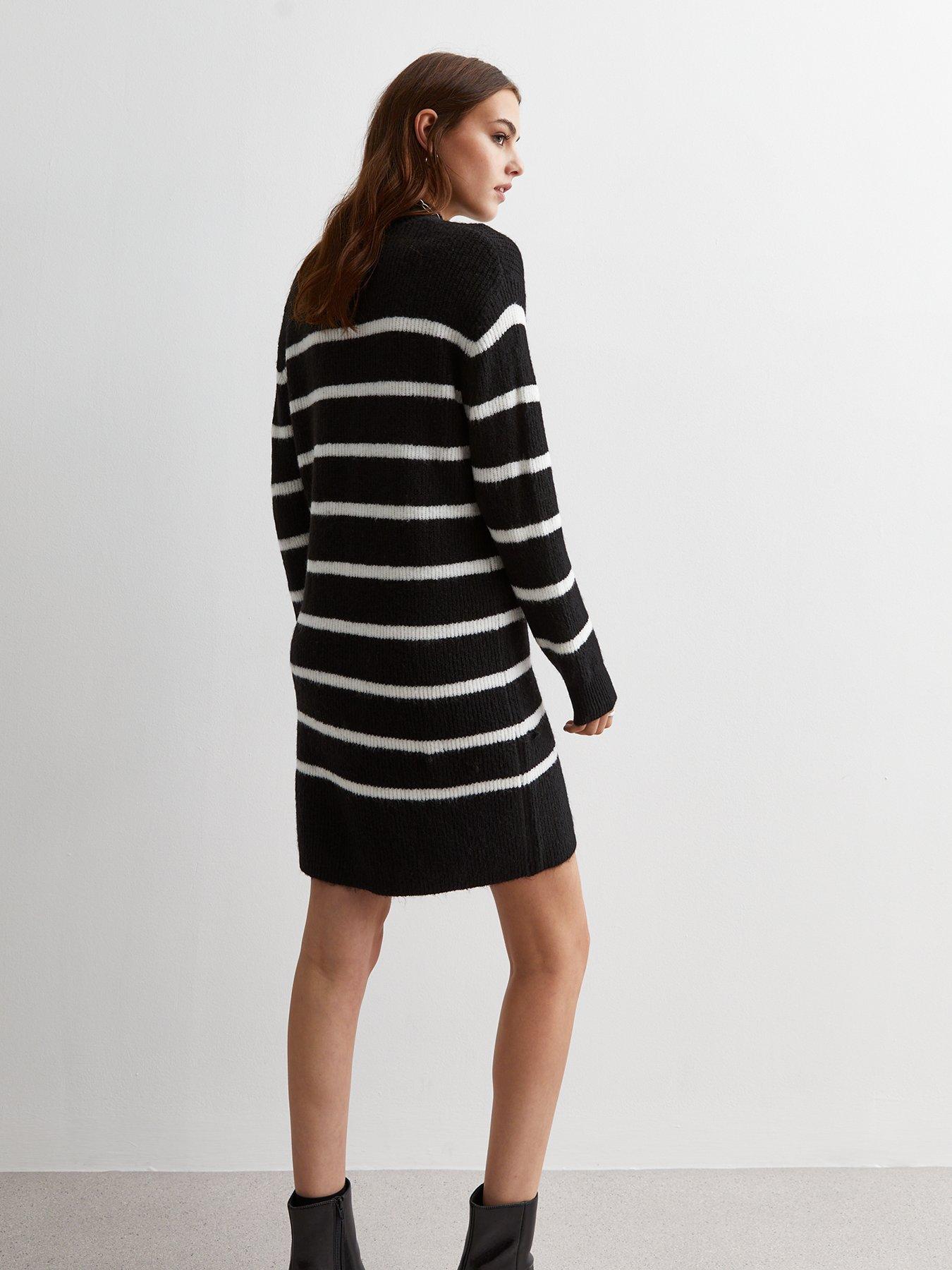 New look black hotsell and white striped dress