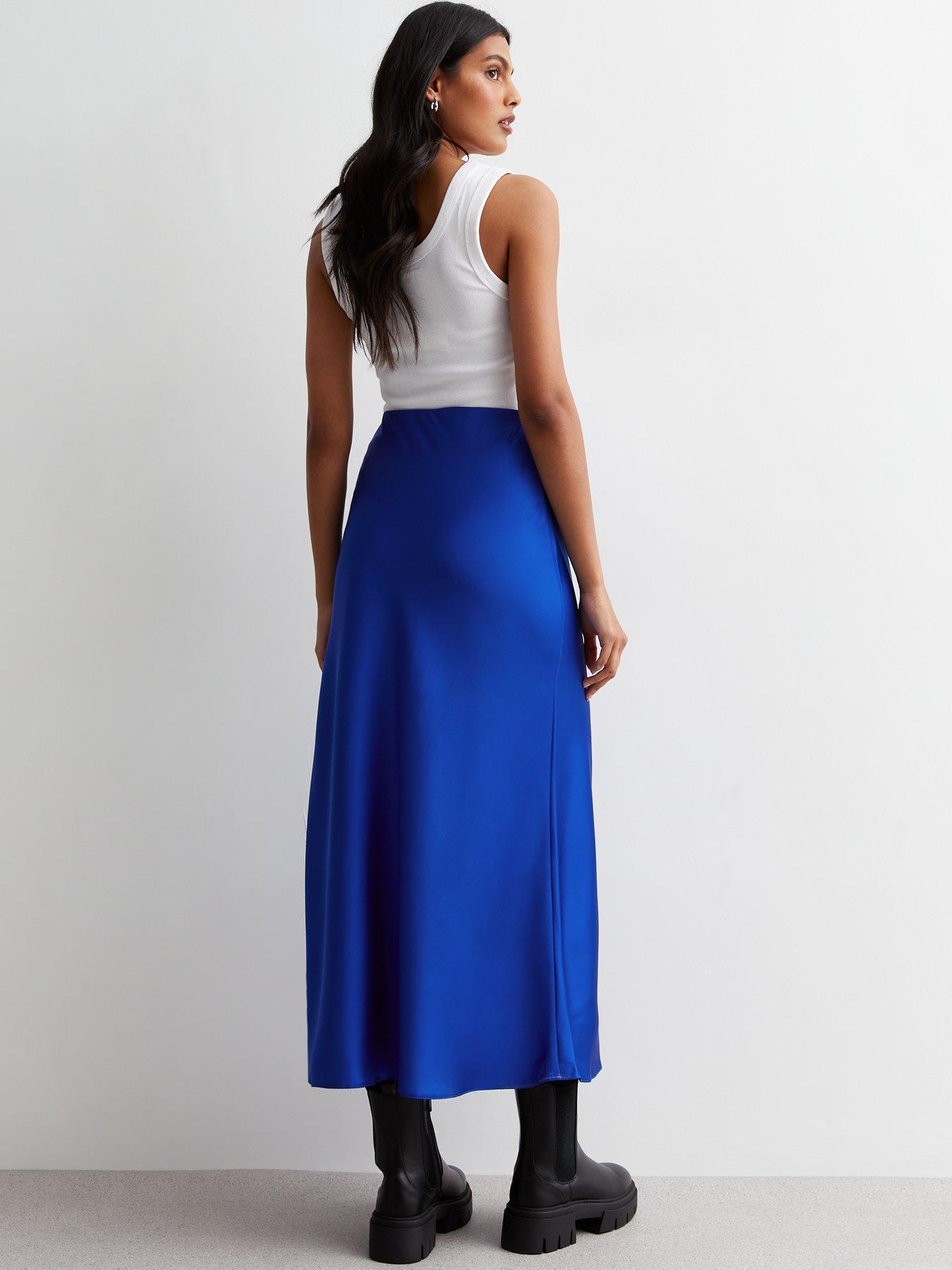 Bias cut 2024 skirt blue