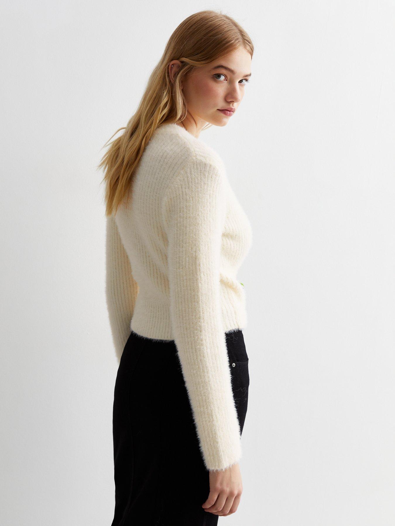 Mint Velvet Pearl Cable Knit Jumper, Natural, XS