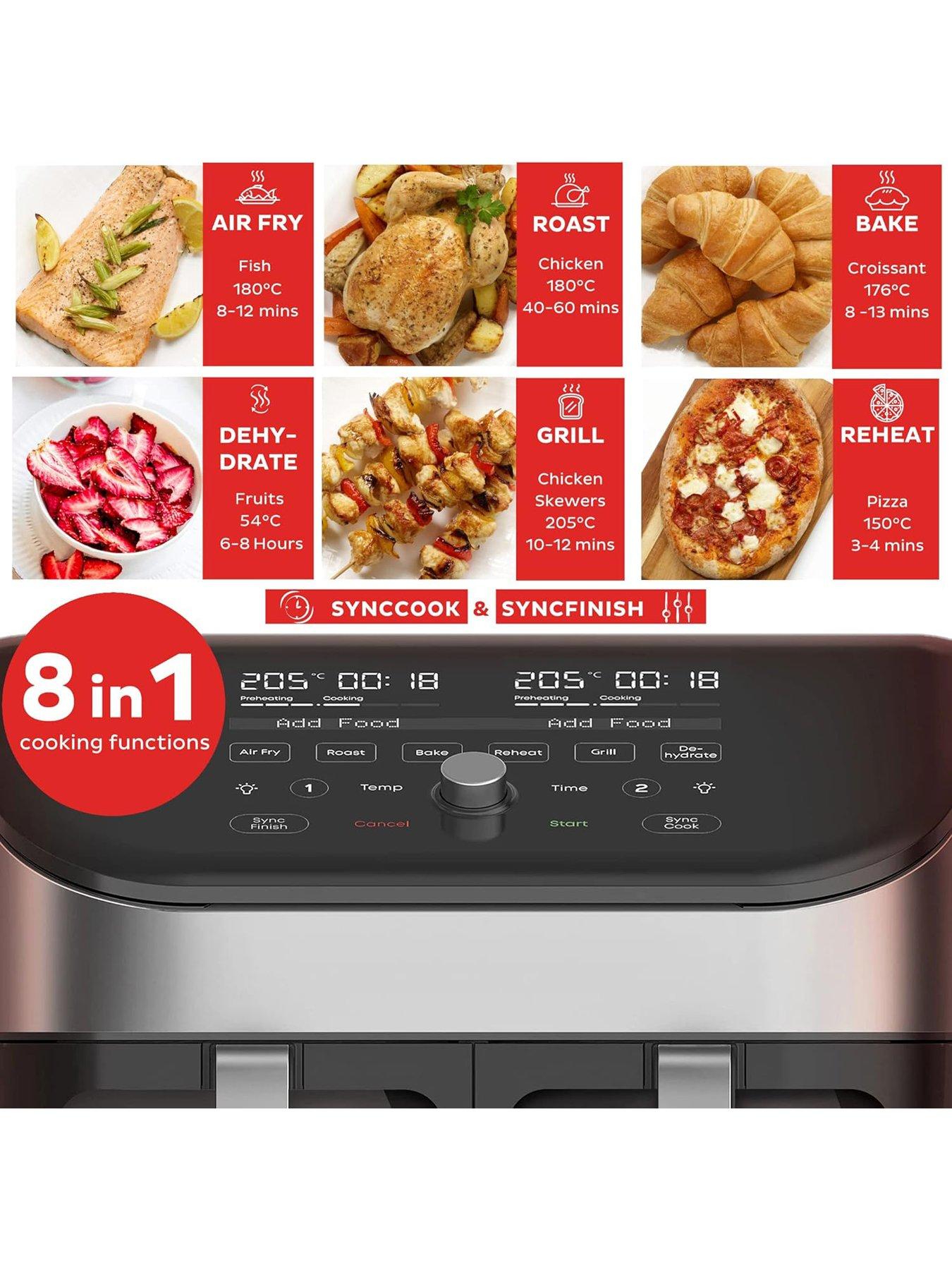 Instant Dual Drawer 8-in-1 Air Fryer with ClearCook Stainless Steel