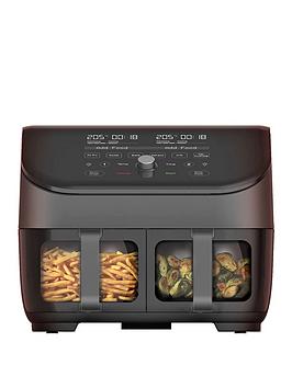 Product photograph of Instant Vortex Plus Dual Air Fryer With Clearcook Black 7 6l- Air Fry Bake Roast Grill Dehydrate Amp Reheat from very.co.uk