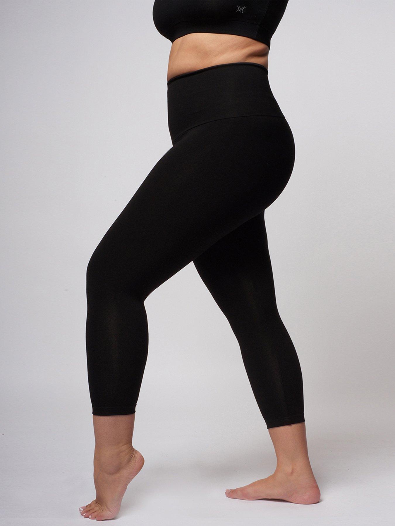 TLC Sport Performance Extra Strong Compression Curve Cropped Leggings With Tummy  Control - Black