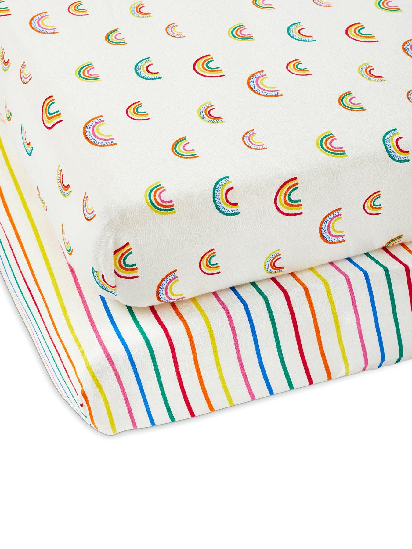 Ickle Bubba Baby Cot Bed Sheets (2 Pack) Rainbow Dreams Multi very.co.uk