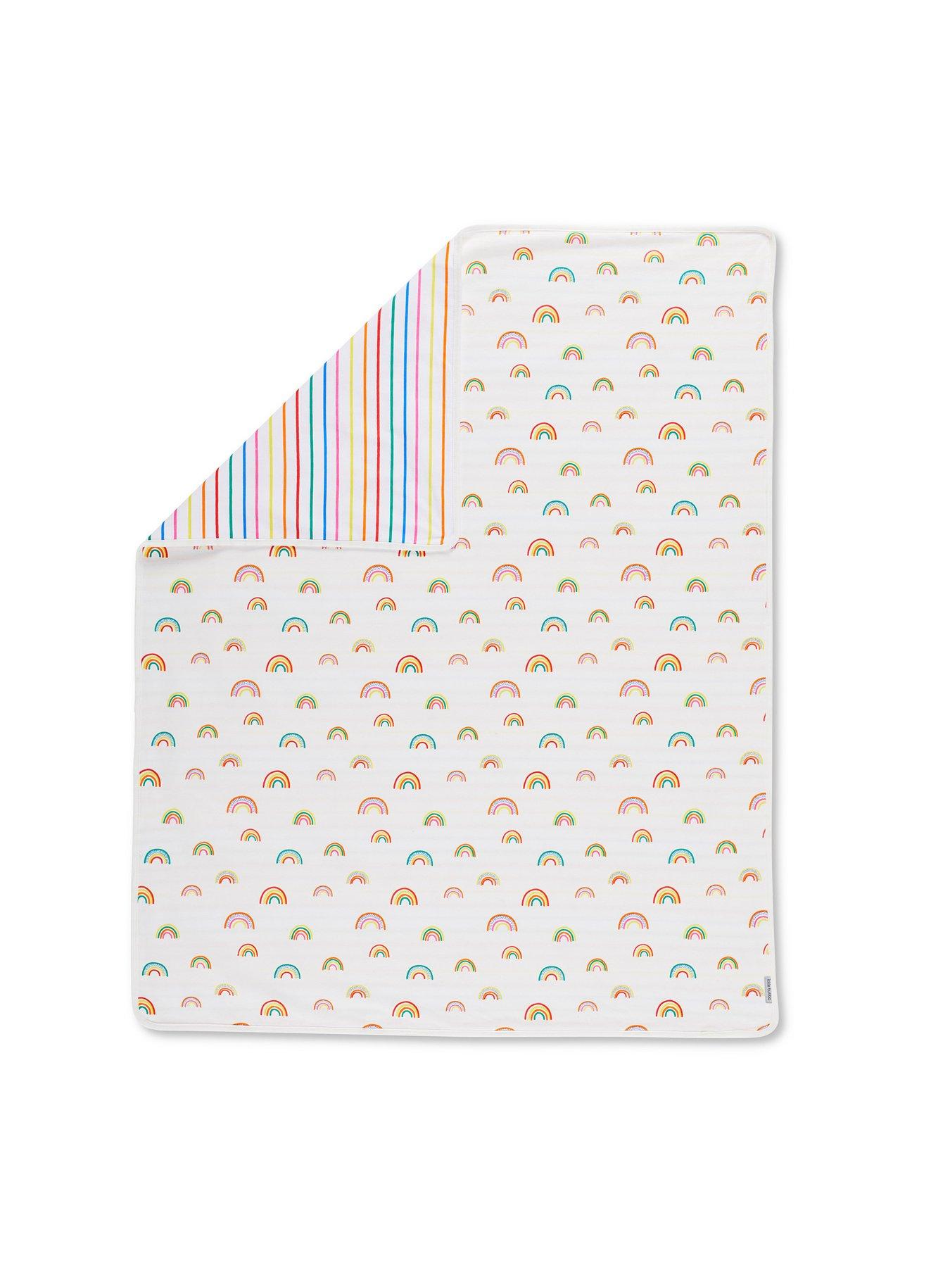 undefined 100% Cotton Reversible Baby Blanket- Rainbow Dreams