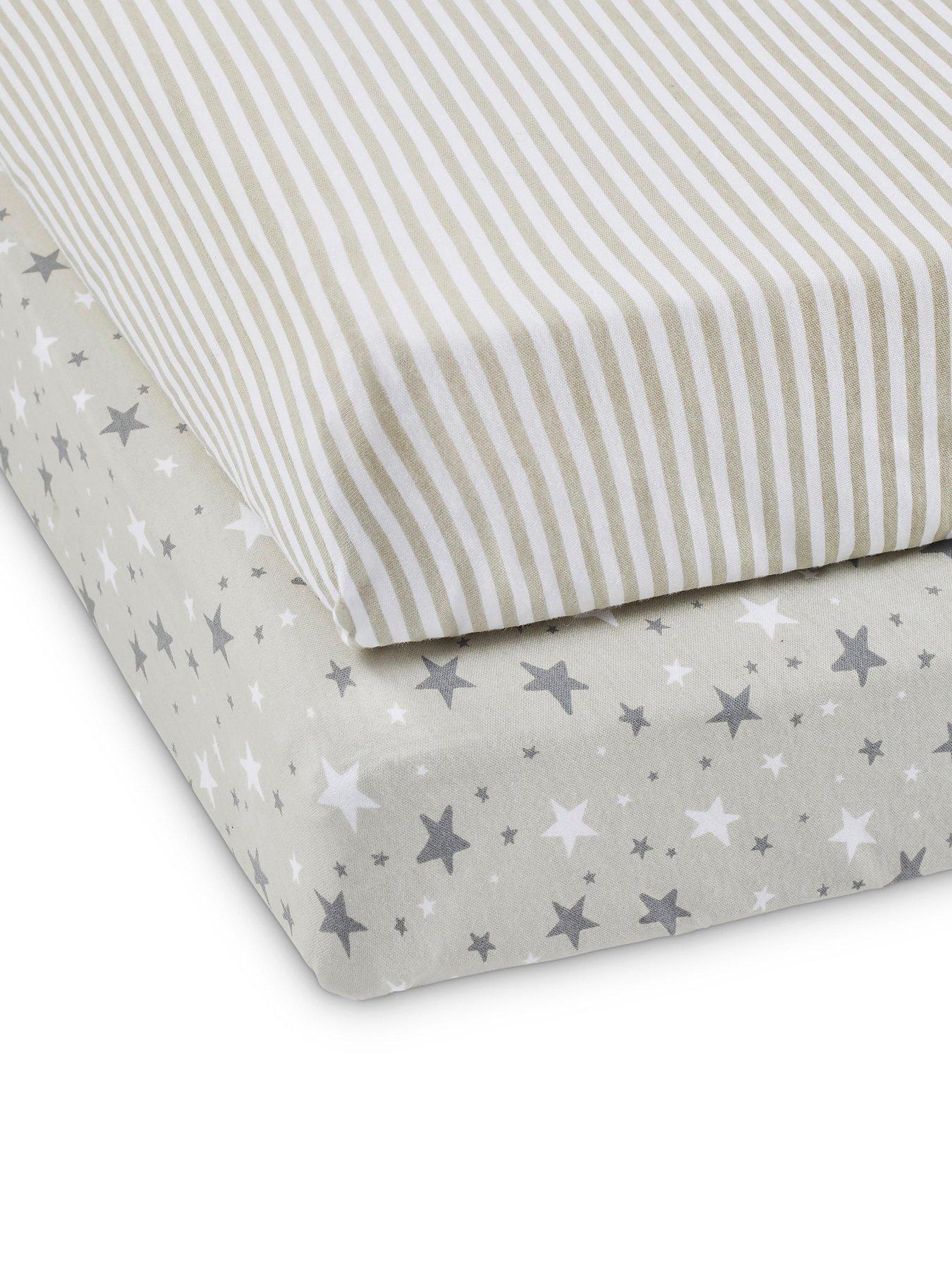 Ickle Bubba Baby Cot Bed Sheets (2 Pack) Cosmic Aura Grey very.co.uk