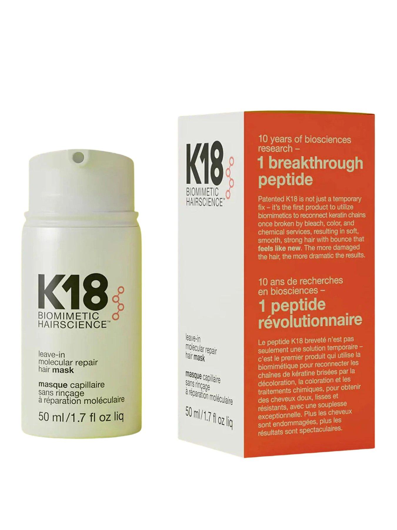 K18 Biomimetic Hairscience K18 Leavein Molecular Repair Hair Mask 50ml Very.co.uk