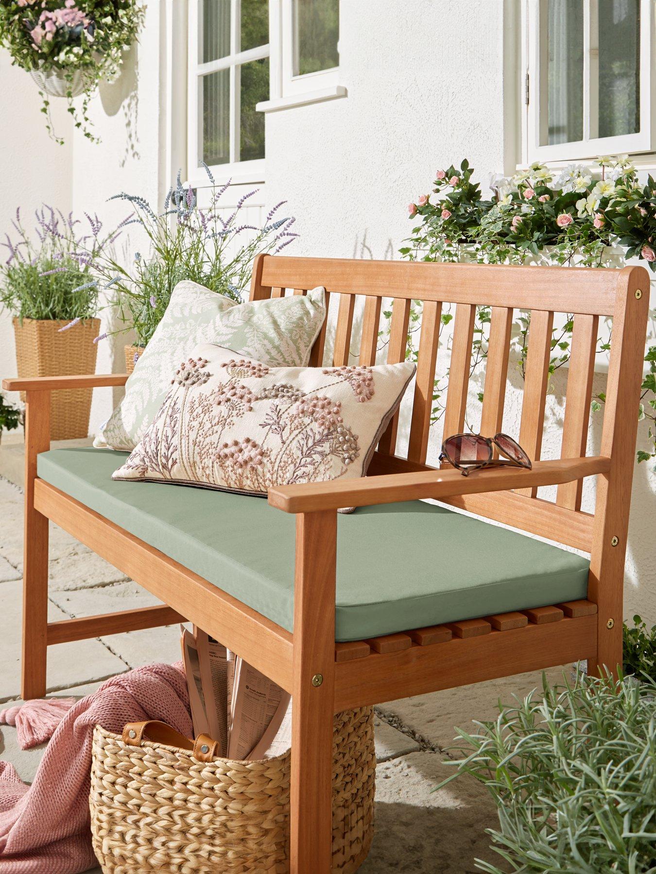 Wooden garden bench cushions cheap