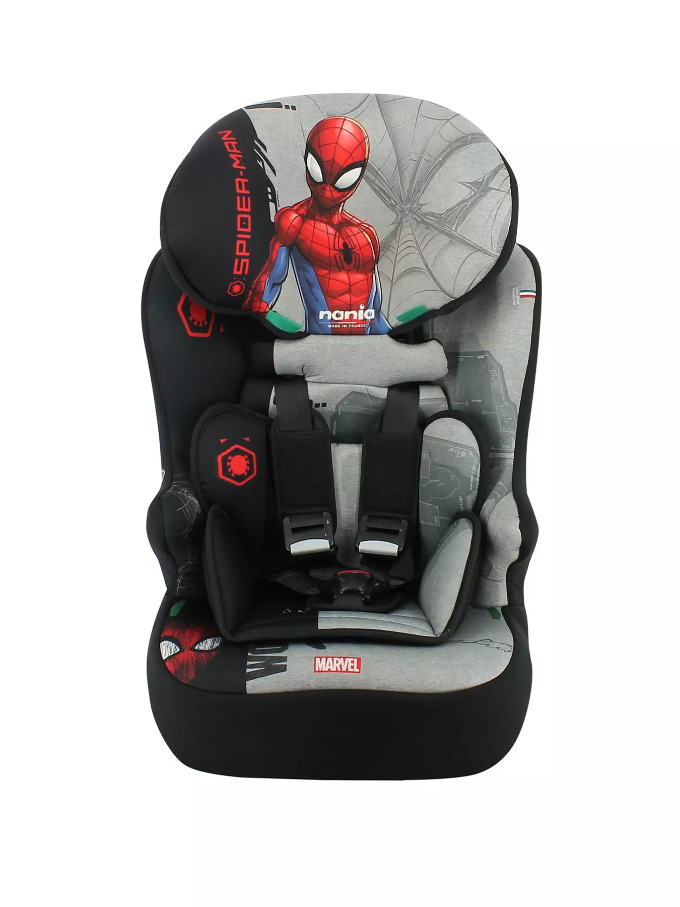 Marvel Spider-Man Kingston Safety Plus ISOFIX Group 1/2/3 Car Seat - Black  (9 Months-12 Years)