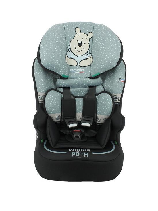 front image of winnie-the-pooh-race-i-belt-fitted-76-140cm-9-months-to-12-years-high-back-booster-car-seat