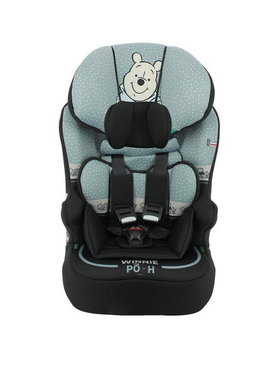 stillFront image of winnie-the-pooh-race-i-belt-fitted-76-140cm-9-months-to-12-years-high-back-booster-car-seat