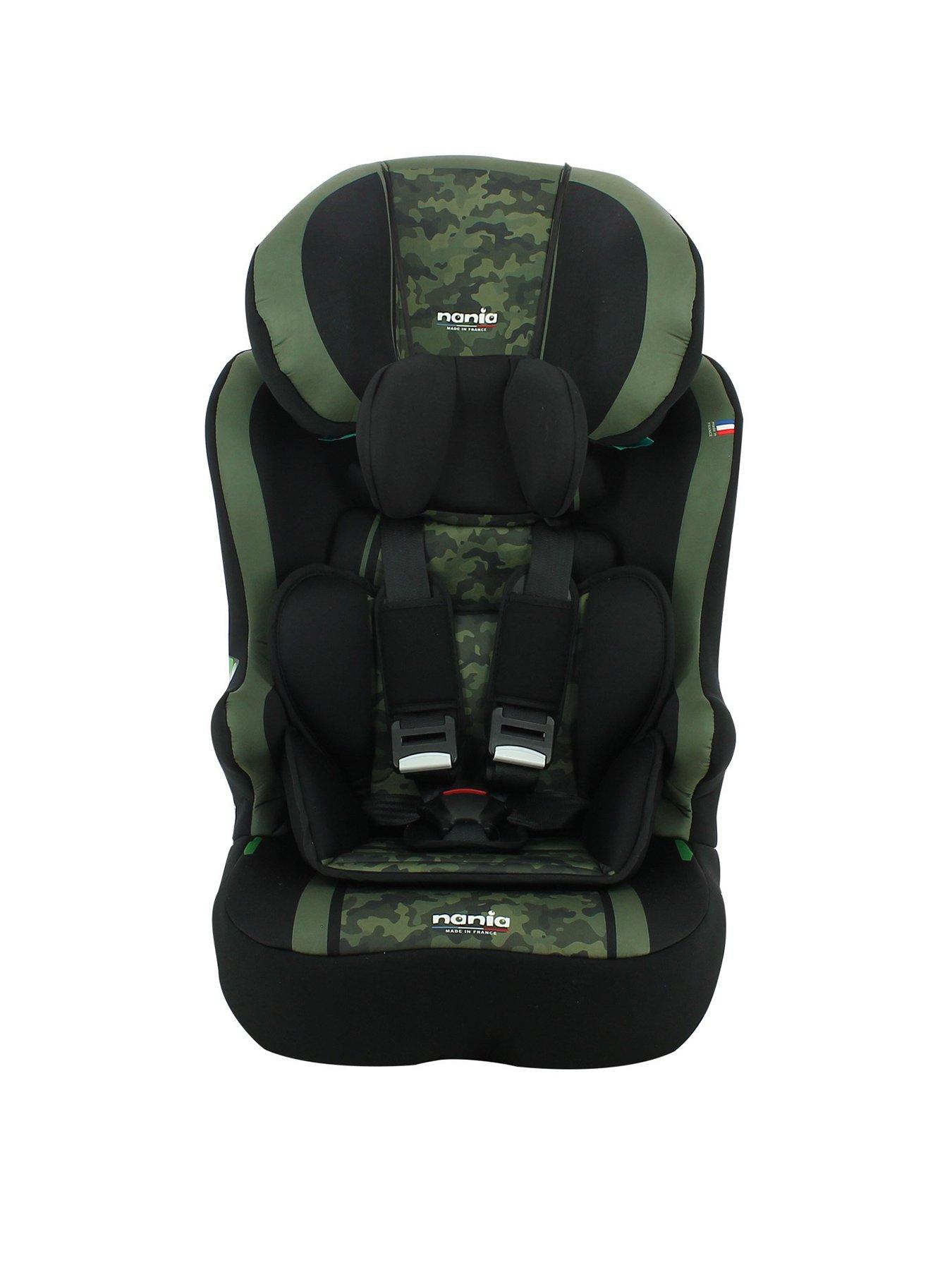 Nania Race I Belt Fitted 76 140cm approx. 15 months to 12 years High Back Booster Car Seat Camo Khaki Very