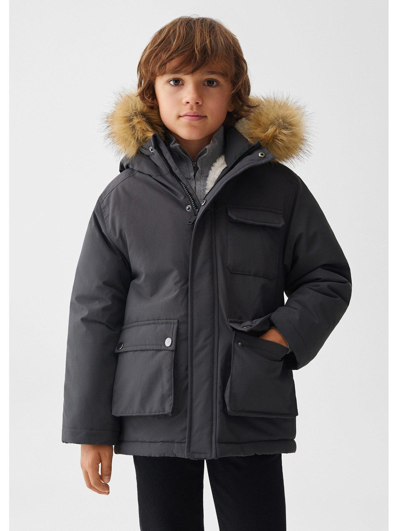 Furry hooded parka mango hot sale