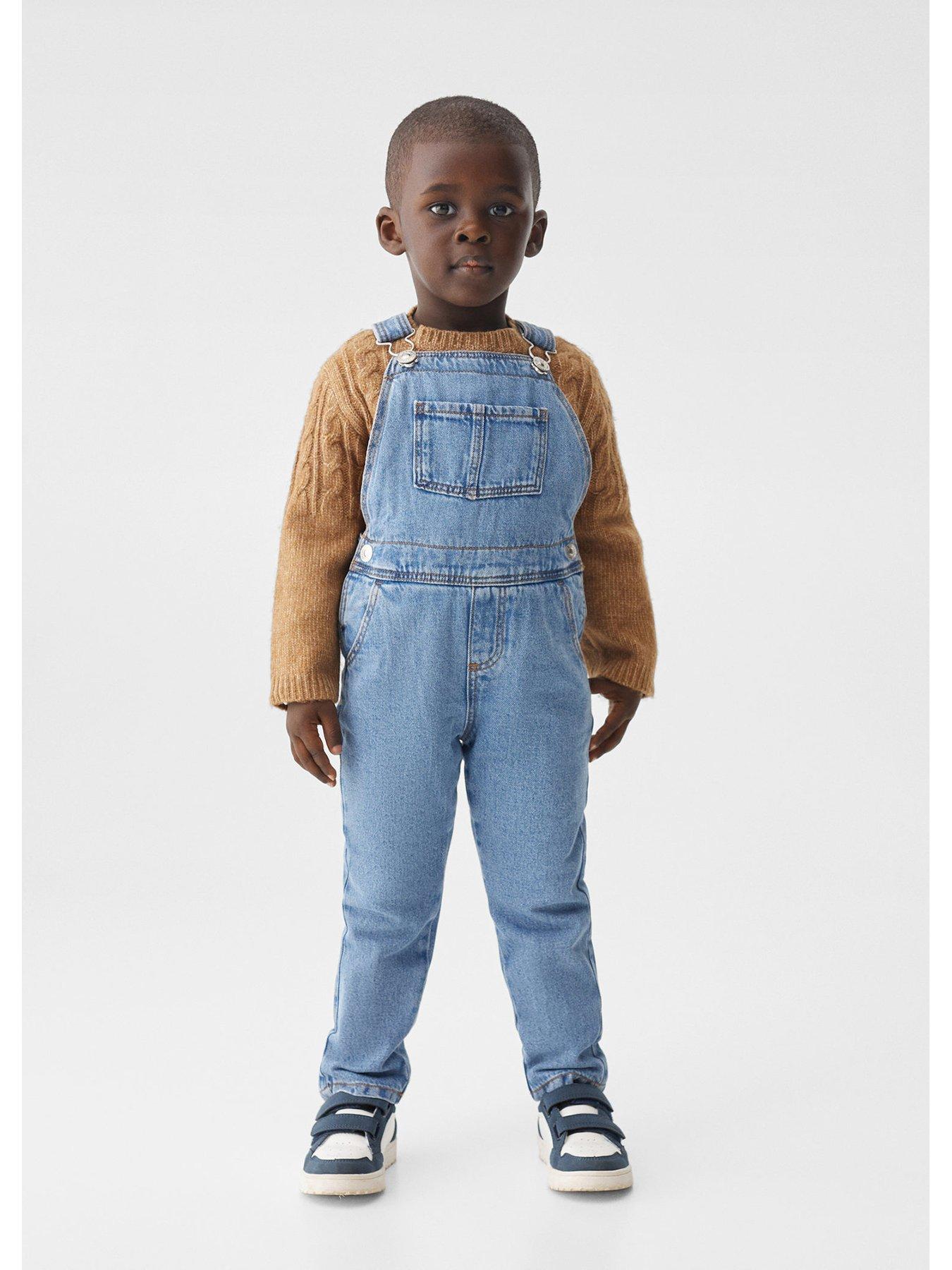 Mango Younger Boys Denim Dungarees Blue Very