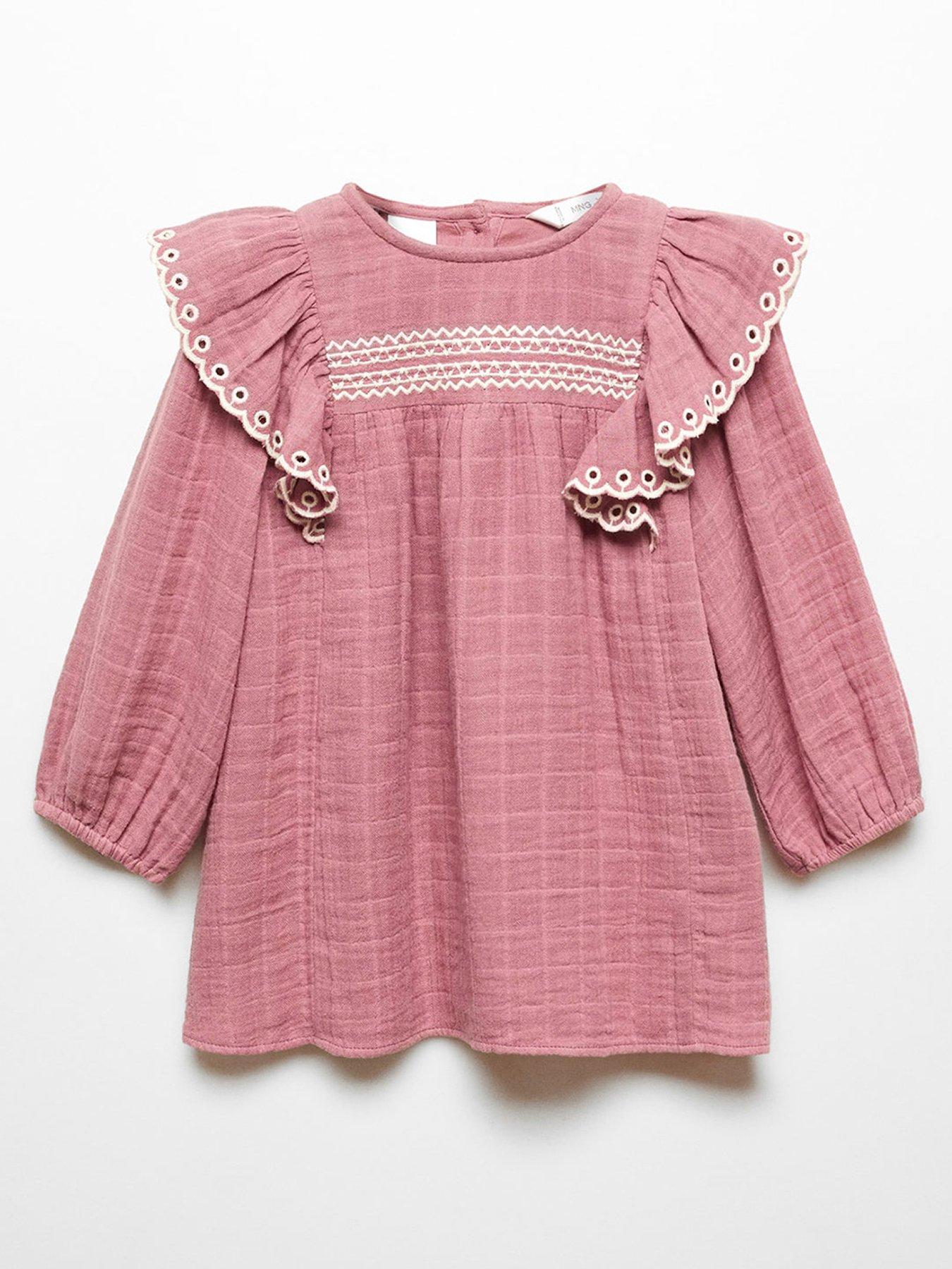 mango-younger-girls-frill-shoulder-dress--purple
