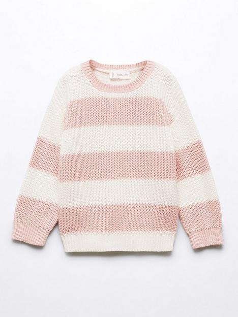 mango-younger-girls-block-stripe-knitted-jumper--pink