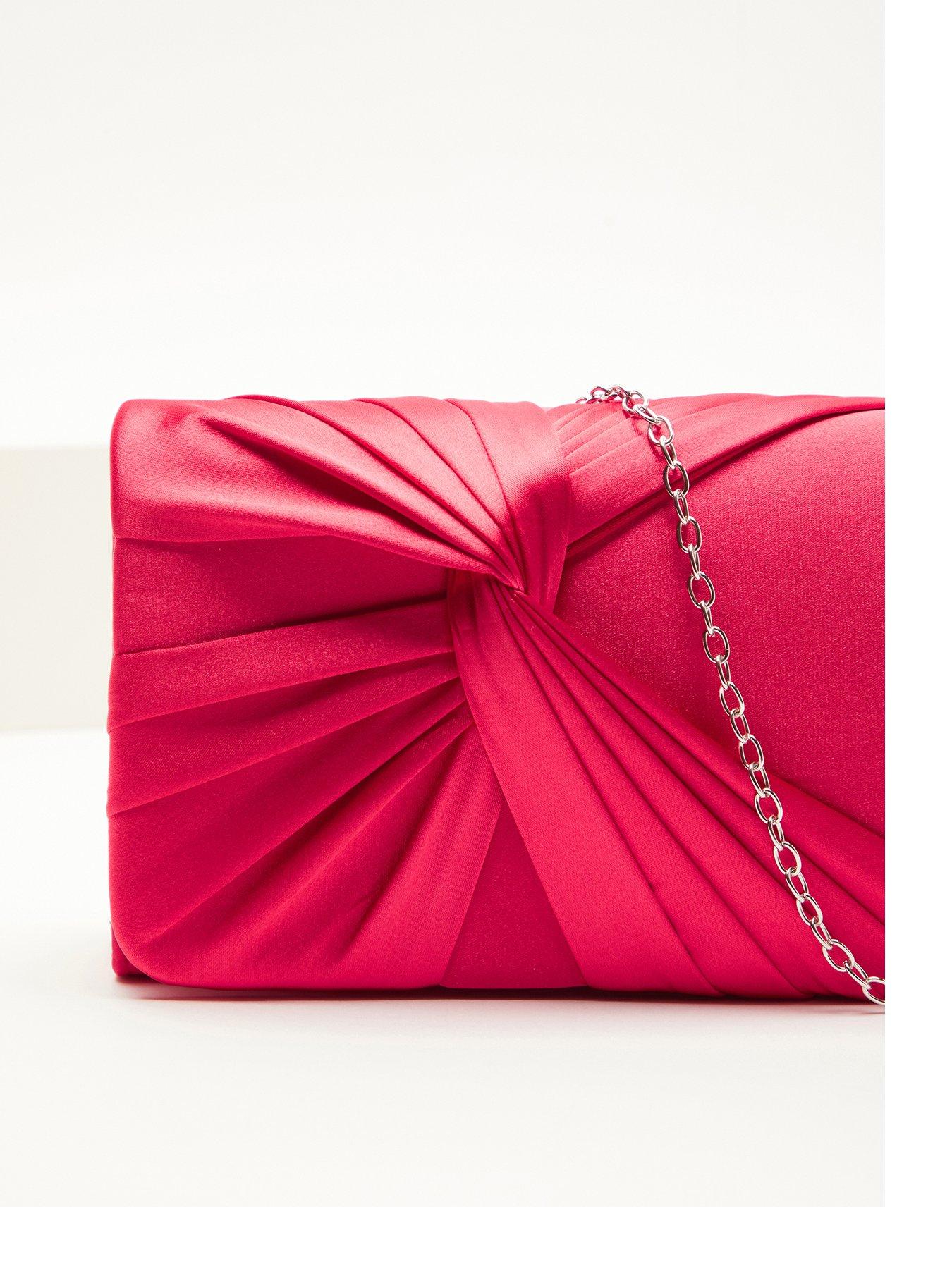 Red on sale satin handbag