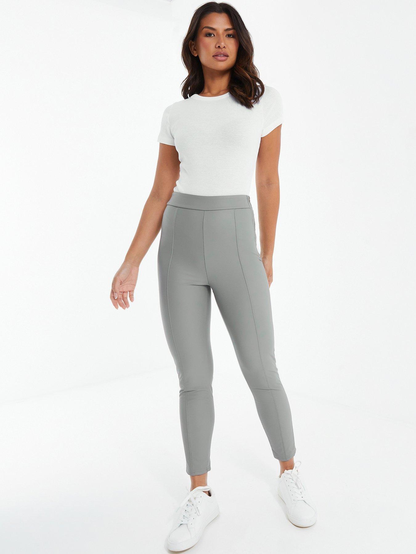  Grey Faux Leather Leggings