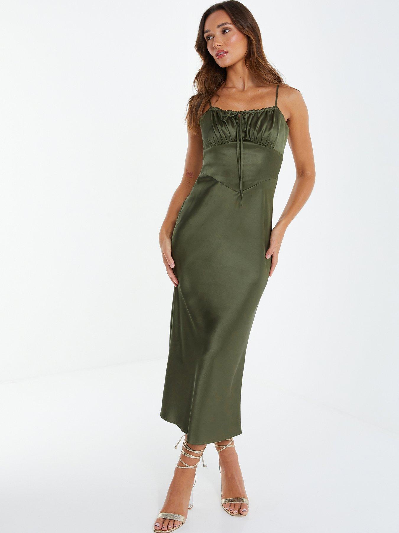 Khaki 2024 slip dress