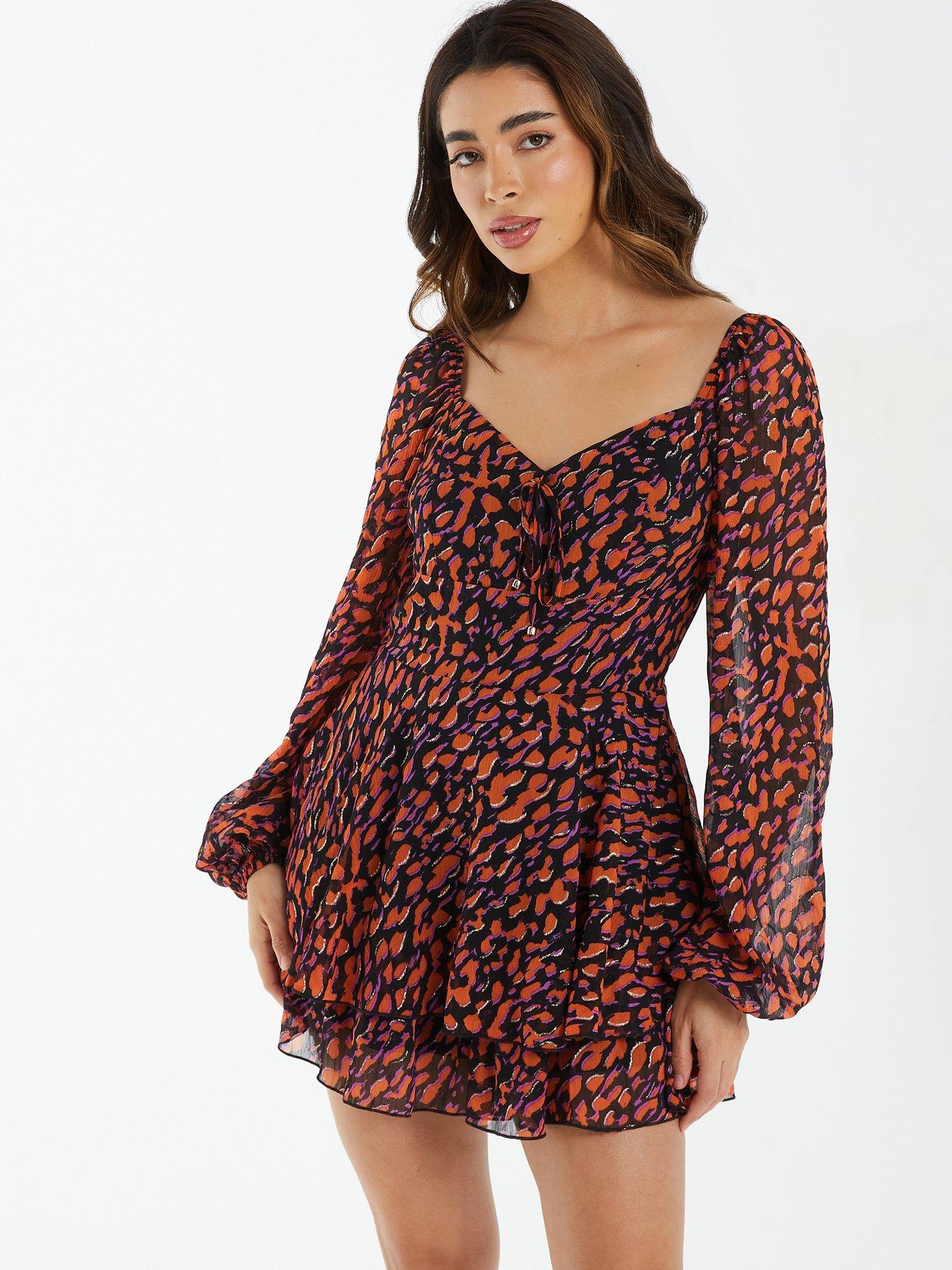 Leopard print best sale playsuit long sleeve