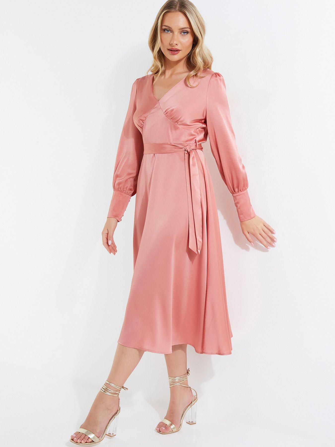 quiz dusky pink dress Bodycon Dress Quiz Dusky Pink Dress Mesh Ruched Bodycon Dress In Dusty Pink  LUCY IN THE