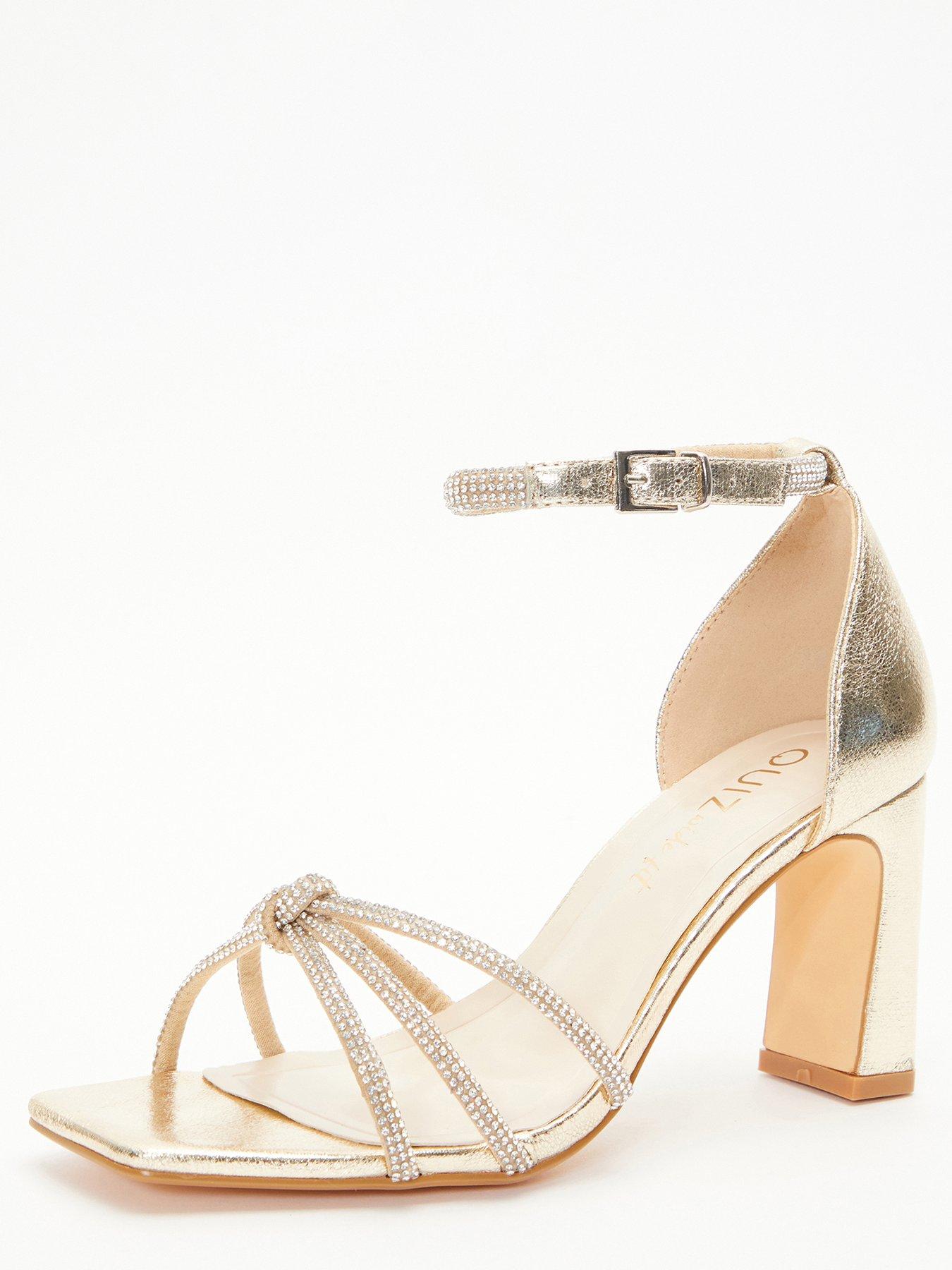 Gold diamante 2025 heels uk