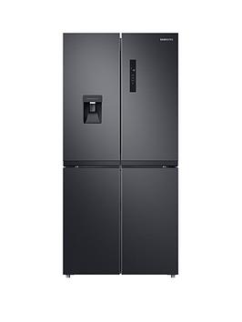 Product photograph of Samsung Rf48a401eb4 Eu French Style Fridge Freezer With Twin Cooling Plus - E Rated - Gentle Black Matt from very.co.uk