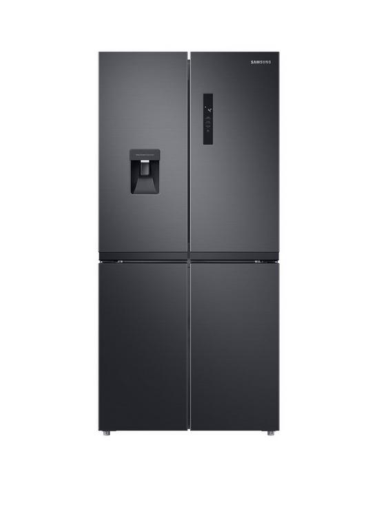 front image of samsung-rf48a401eb4eu-french-style-fridge-freezer-with-twin-cooling-plus-e-rated--nbspgentle-black-matt