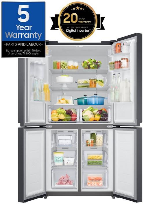 stillFront image of samsung-rf48a401eb4eu-french-style-fridge-freezer-with-twin-cooling-plus-e-rated--nbspgentle-black-matt