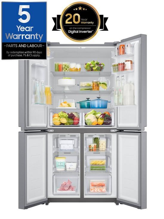 stillFront image of samsung-rf48a401em9eu-french-style-fridge-freezer-with-twin-cooling-plus-e-ratednbsp-nbspgentle-silver-matt