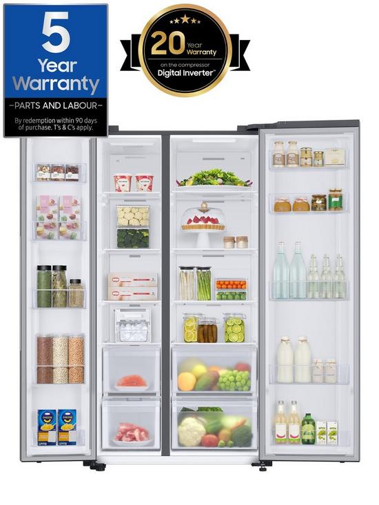 stillFront image of samsung-rs66a8101s9eu-series-6nbspamerican-style-fridge-freezer-with-spacemax-technology-e-rated--nbspsilver