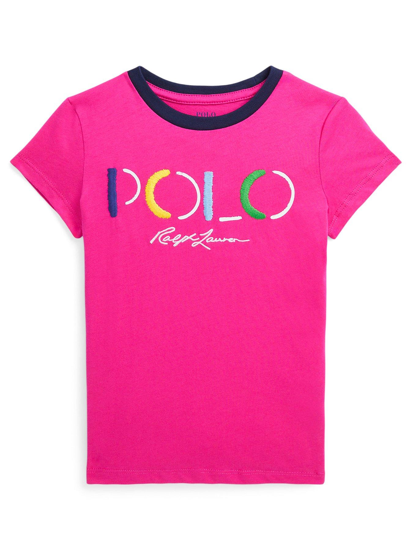 Ralph Lauren Girls Polo Shirt - Bright Pink