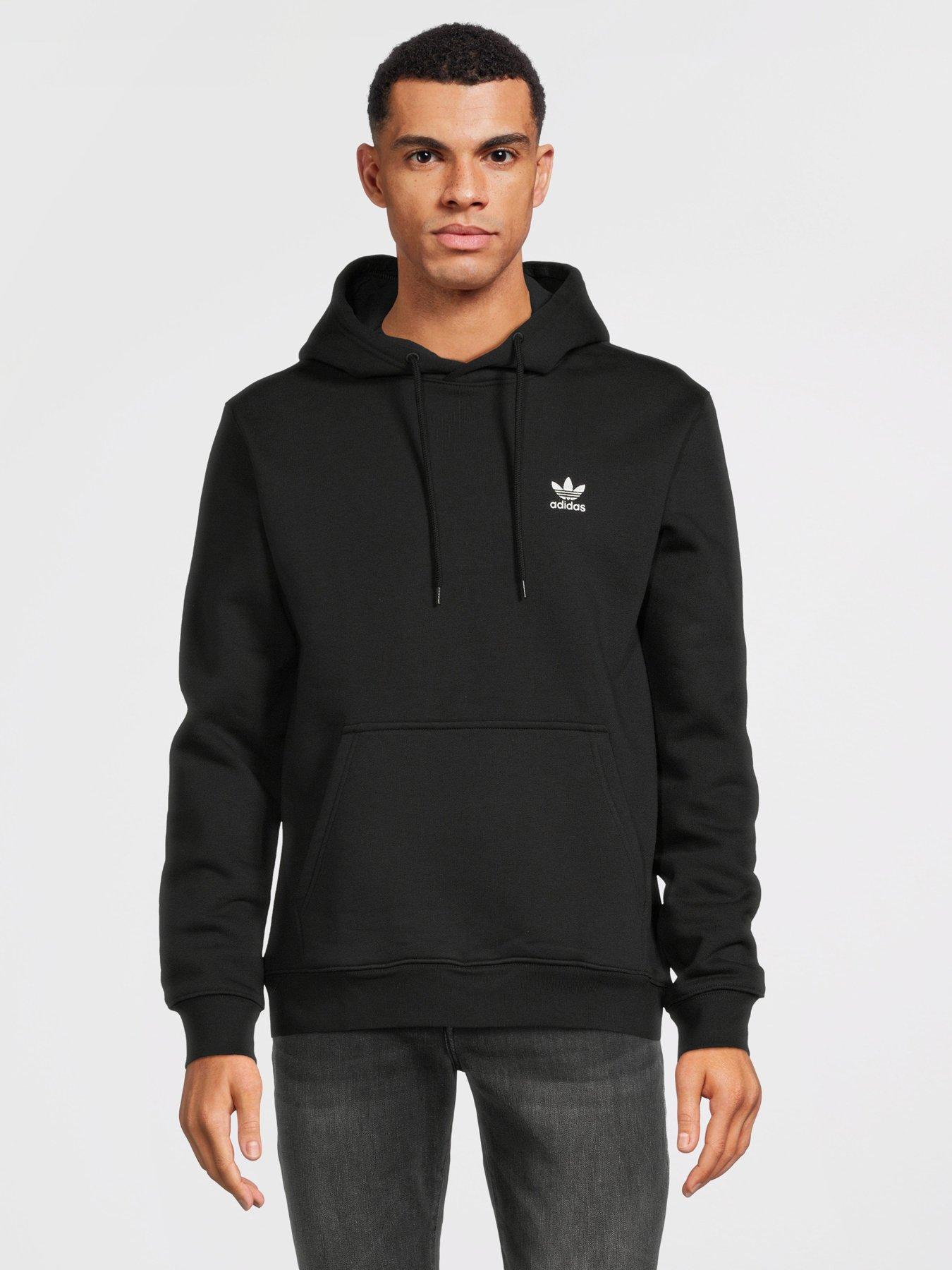 Mens black adidas trefoil clearance hoodie