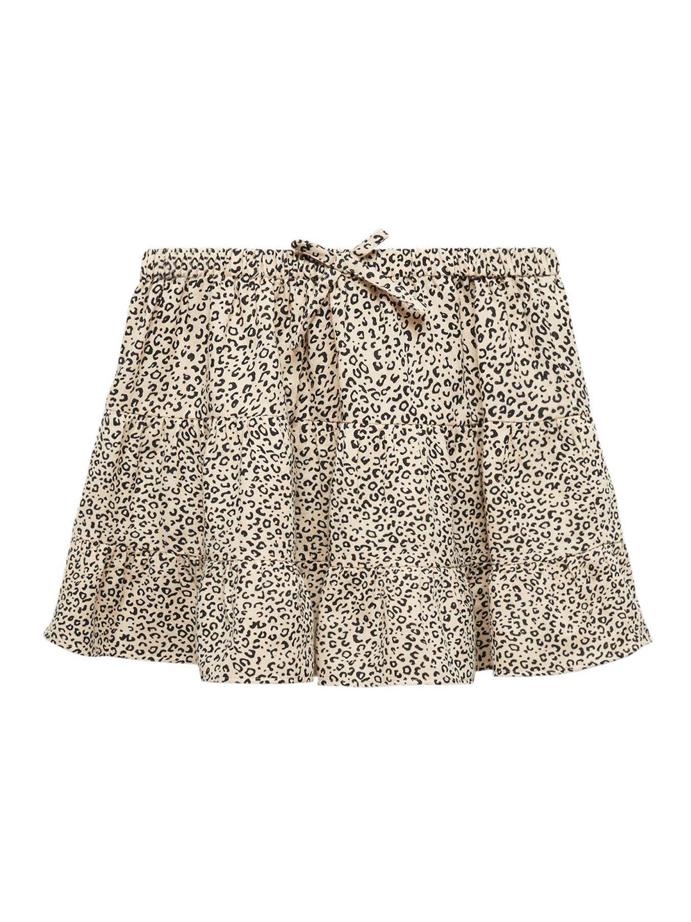 Leopard print skirt cream sale