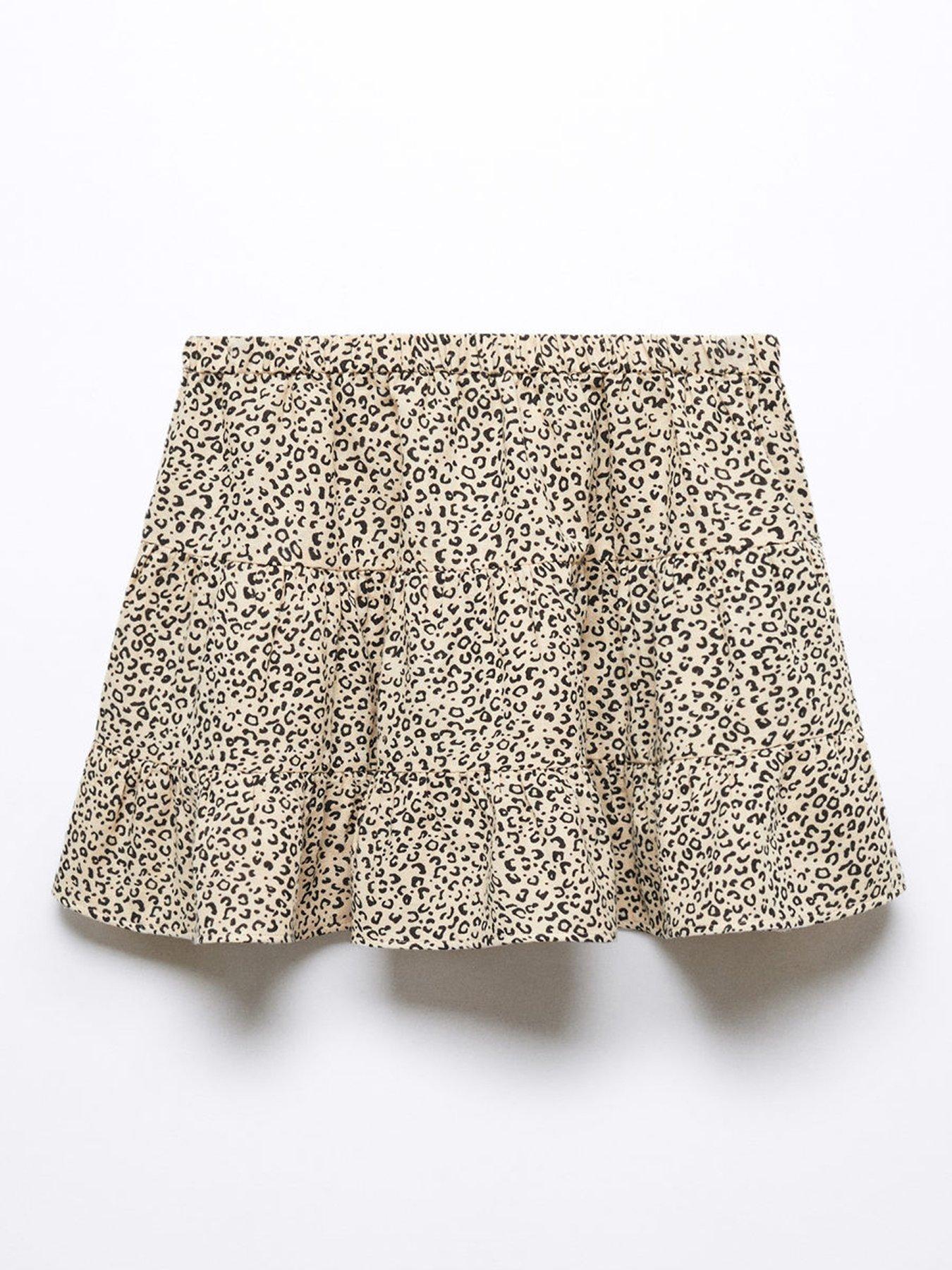 Leopard print skirt cream sale