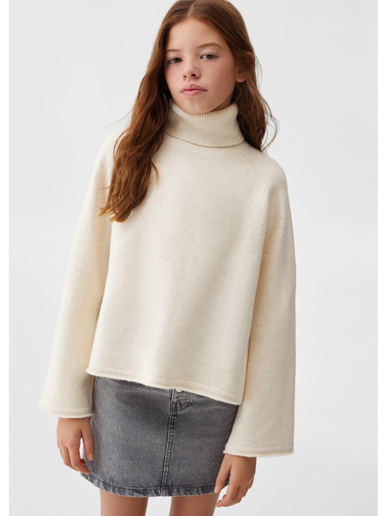 Cream polo neck top jumper ladies