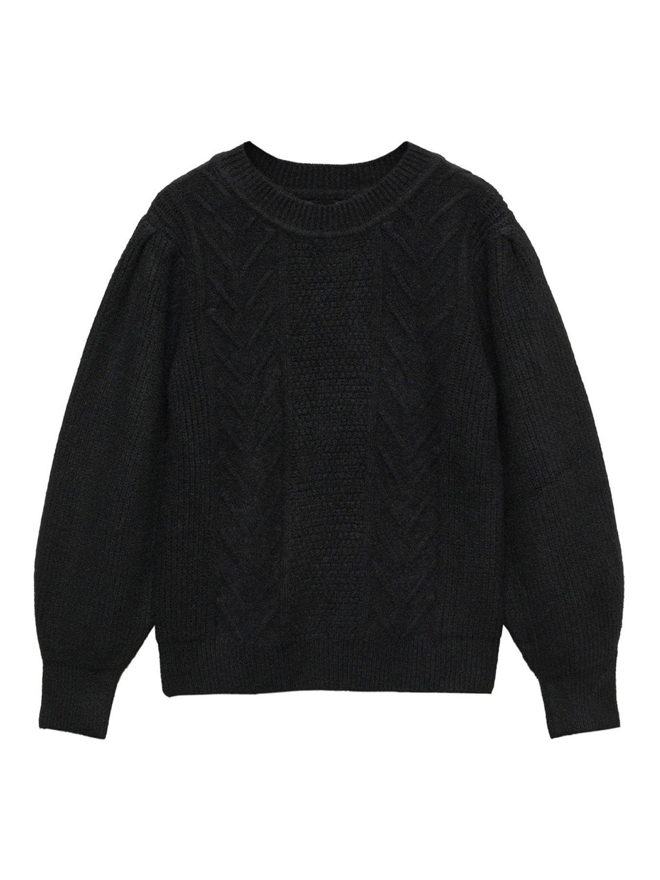 Ladies black cable hot sale knit jumper