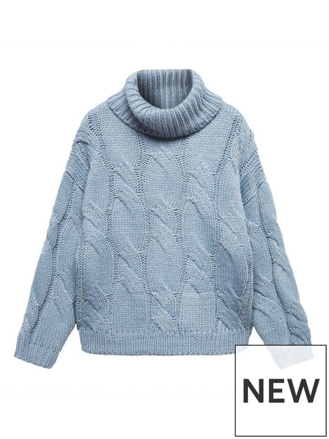 mango-girls-cable-roll-neck-knitted-jumper-blue