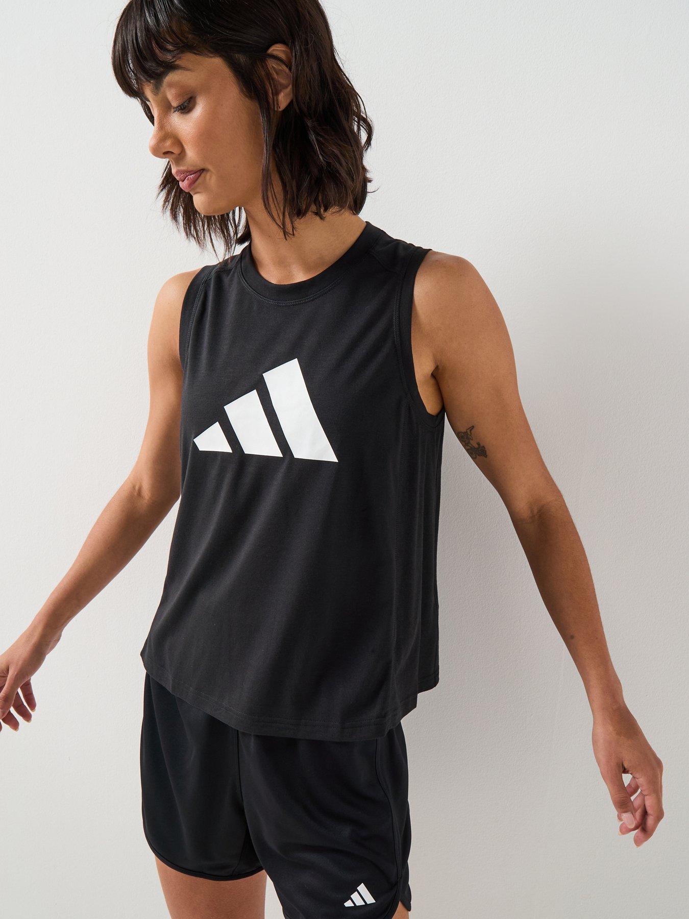 Adidas Womens Train Essentials Logo Tank - Black - Black/White