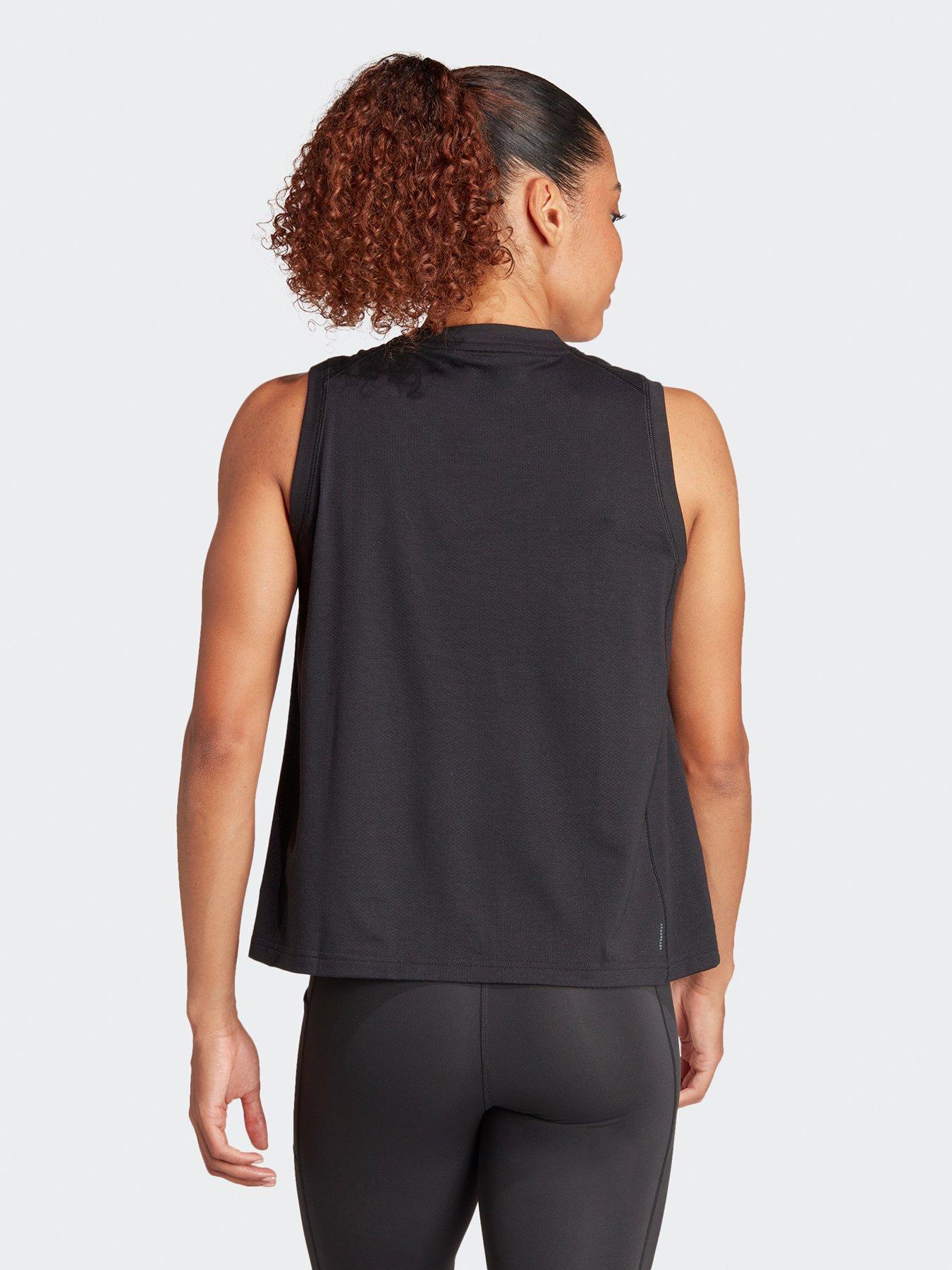 Image 2 of 5 of adidas Womens Train Essentials Logo Tank - Black - Black/White