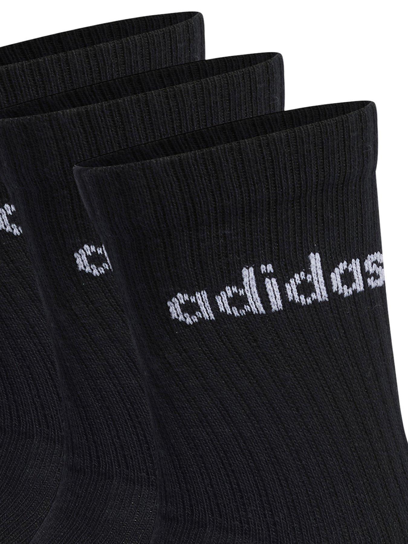 Image 2 of 2 of adidas Sportswear Unisex 3 Pack Cushioned Linear Crew Socks - Black
