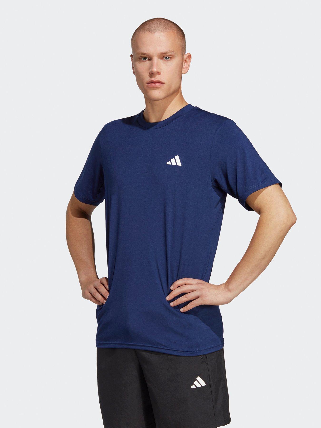 adidas Men's Train Essentials Stretch T-Shirt - Blue | very.co.uk