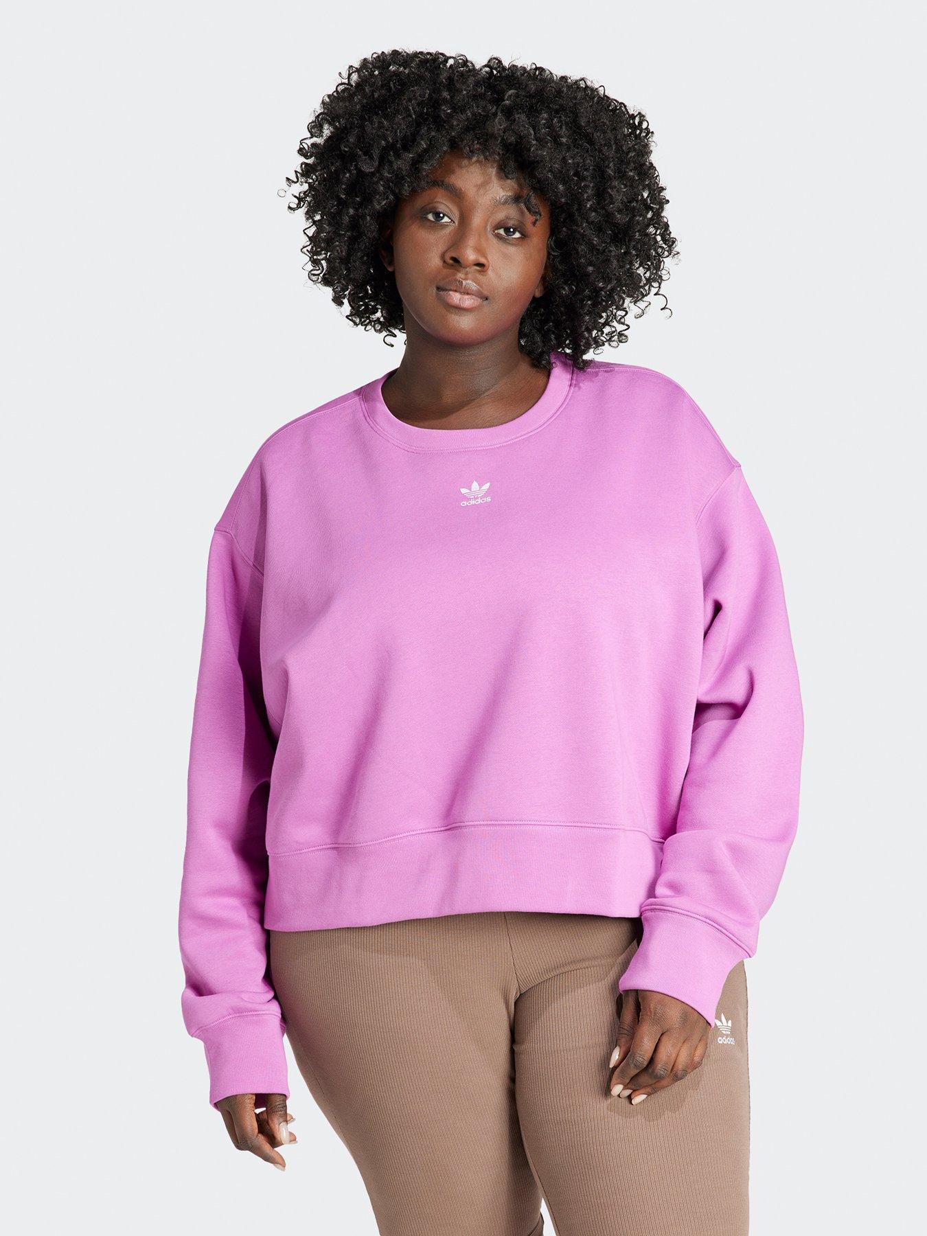 Adidas originals trefoil poly crew hot sale sweatshirt women's