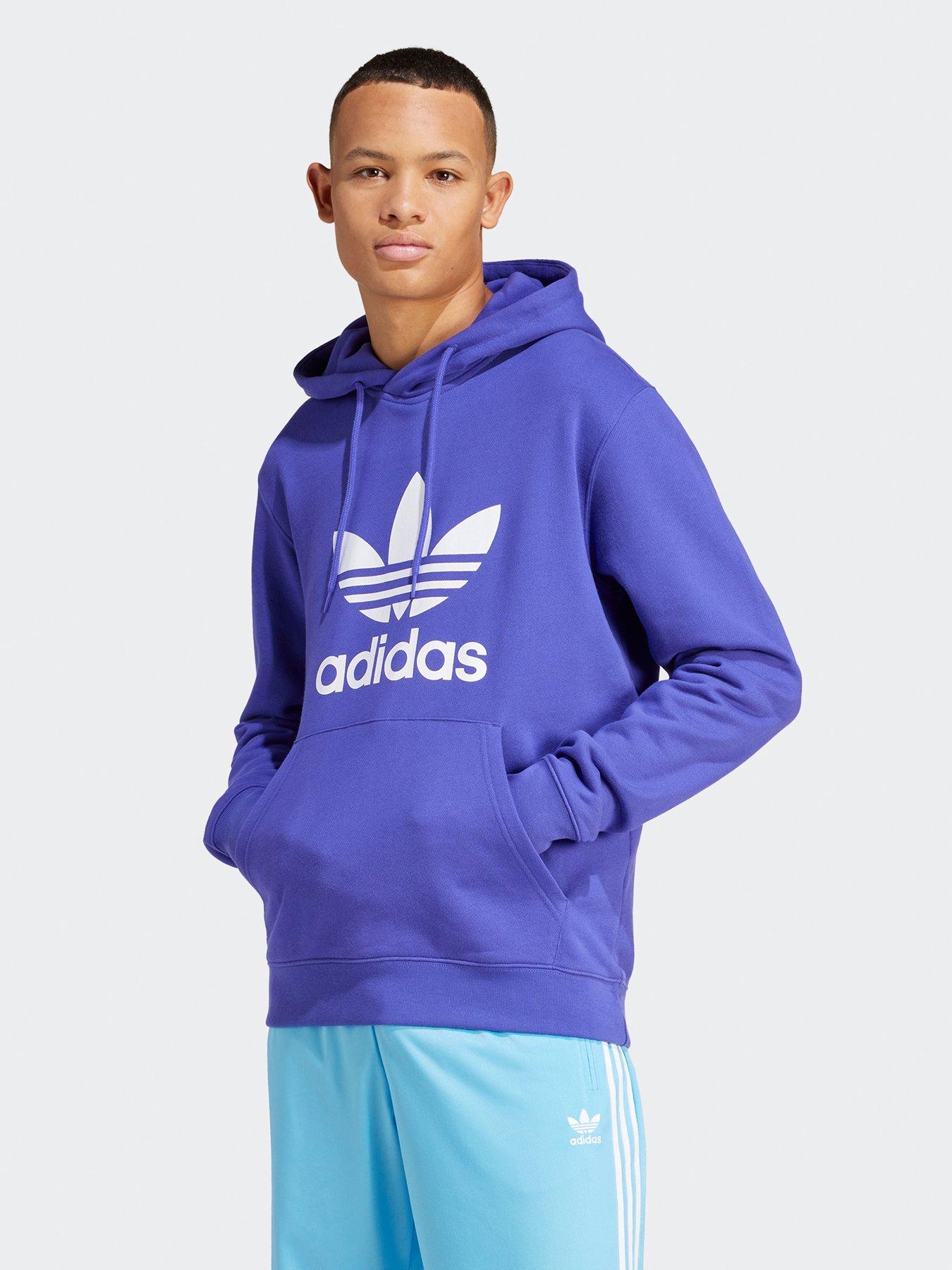 Mens white adidas deals trefoil hoodie